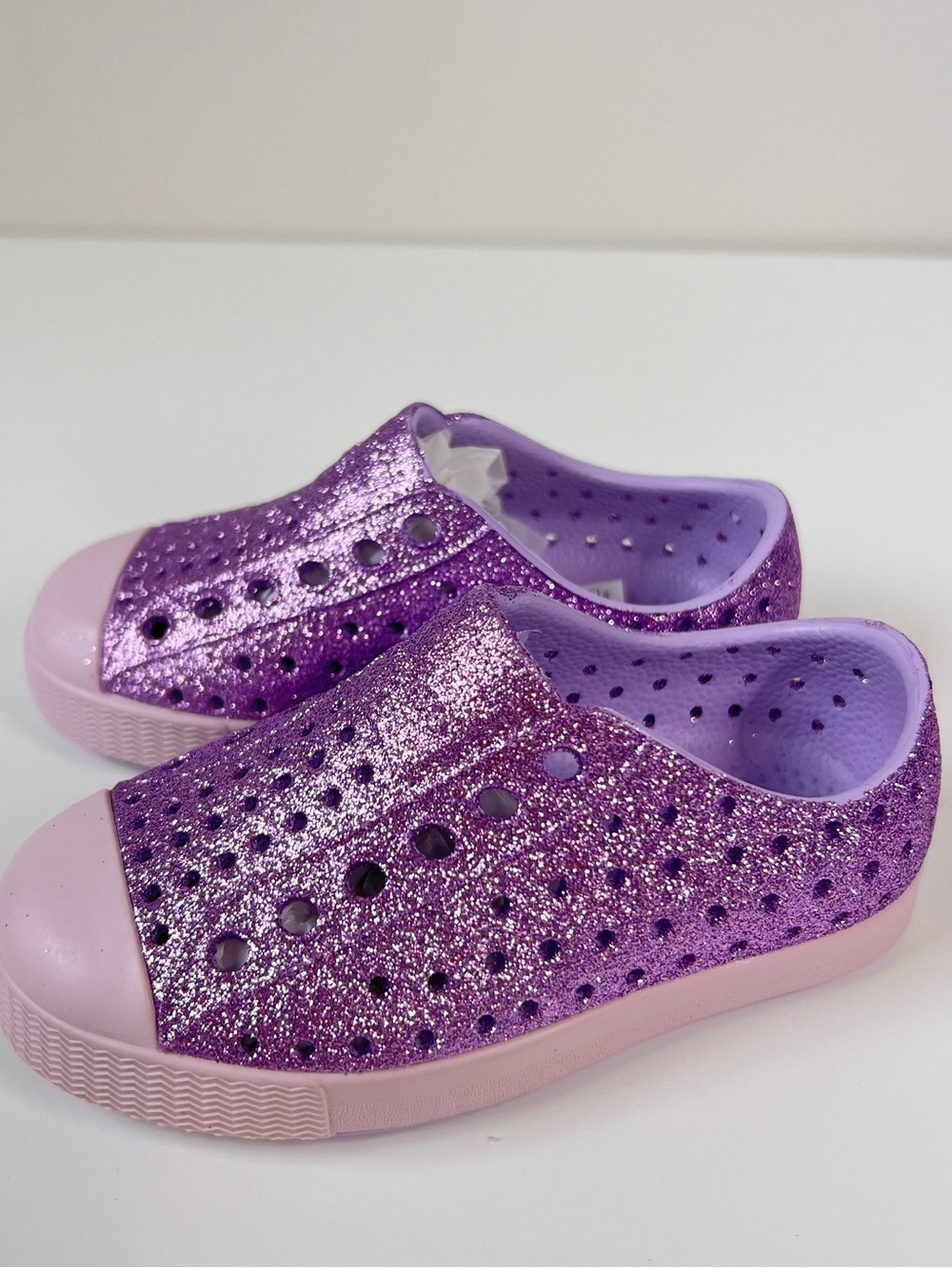 NWT Native Shoes Jefferson Glitter Purple Bling Toddler C6